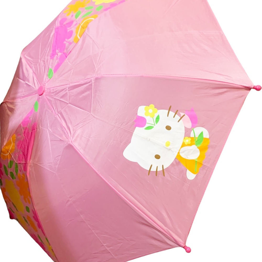 Hello Kitty Umbrella Pink Logo Sanrio 2007 Women's Accessory - Picture 3 of 11